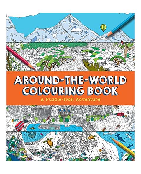 Around-the-World Colouring Book: A Puzzle Trail Adventure